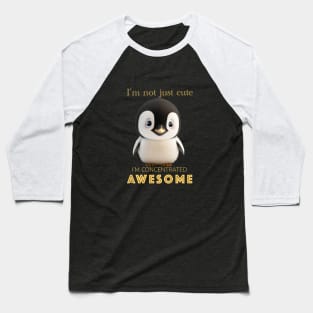 Penguin Concentrated Awesome Cute Adorable Funny Quote Baseball T-Shirt